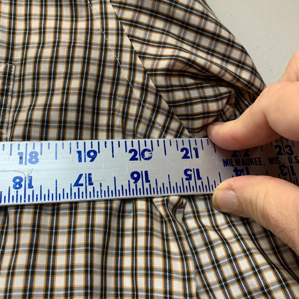 Peter Millar Crown Soft Shirt Mens Medium Brown Plaid Silk Blend Excellent LS